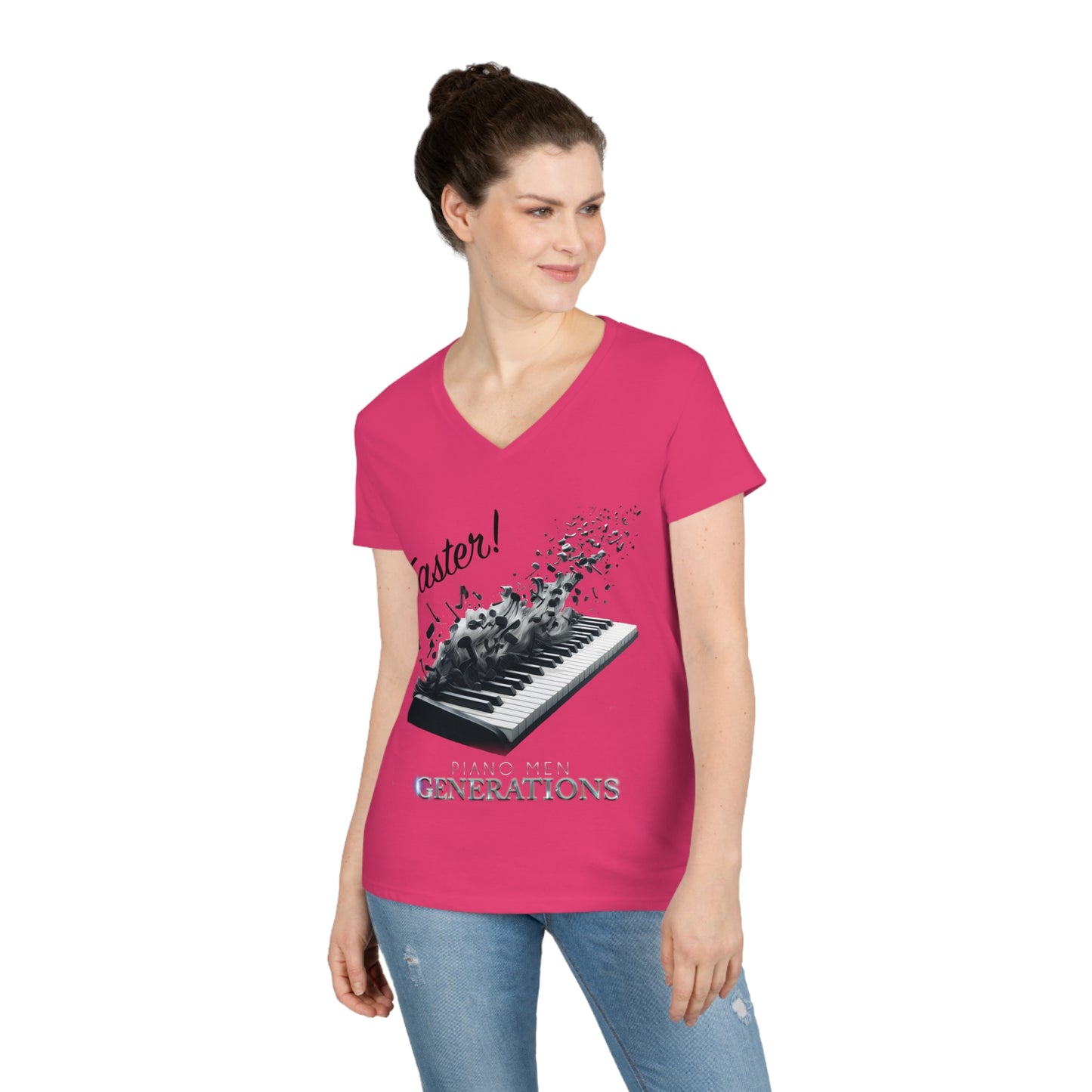 Ladies' V-Neck T-Shirt - PMG-Faster!
