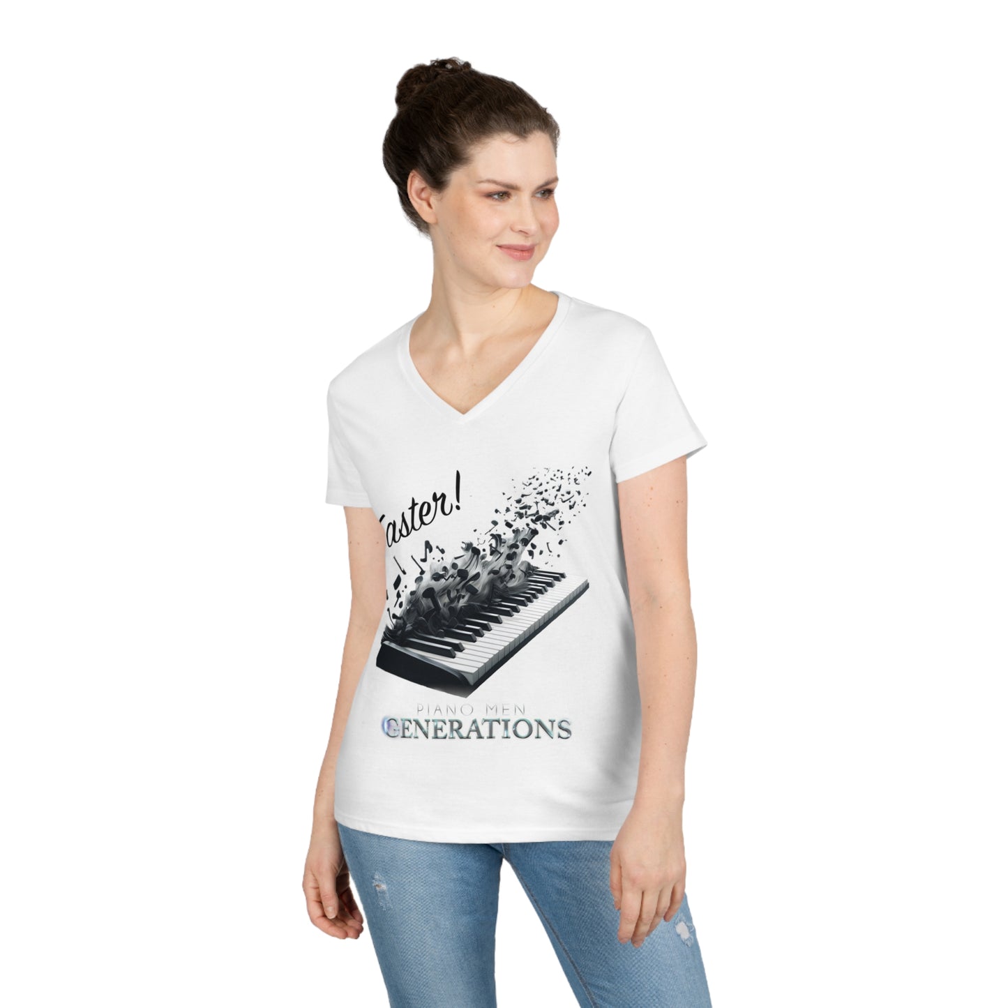 Ladies' V-Neck T-Shirt - PMG-Faster!