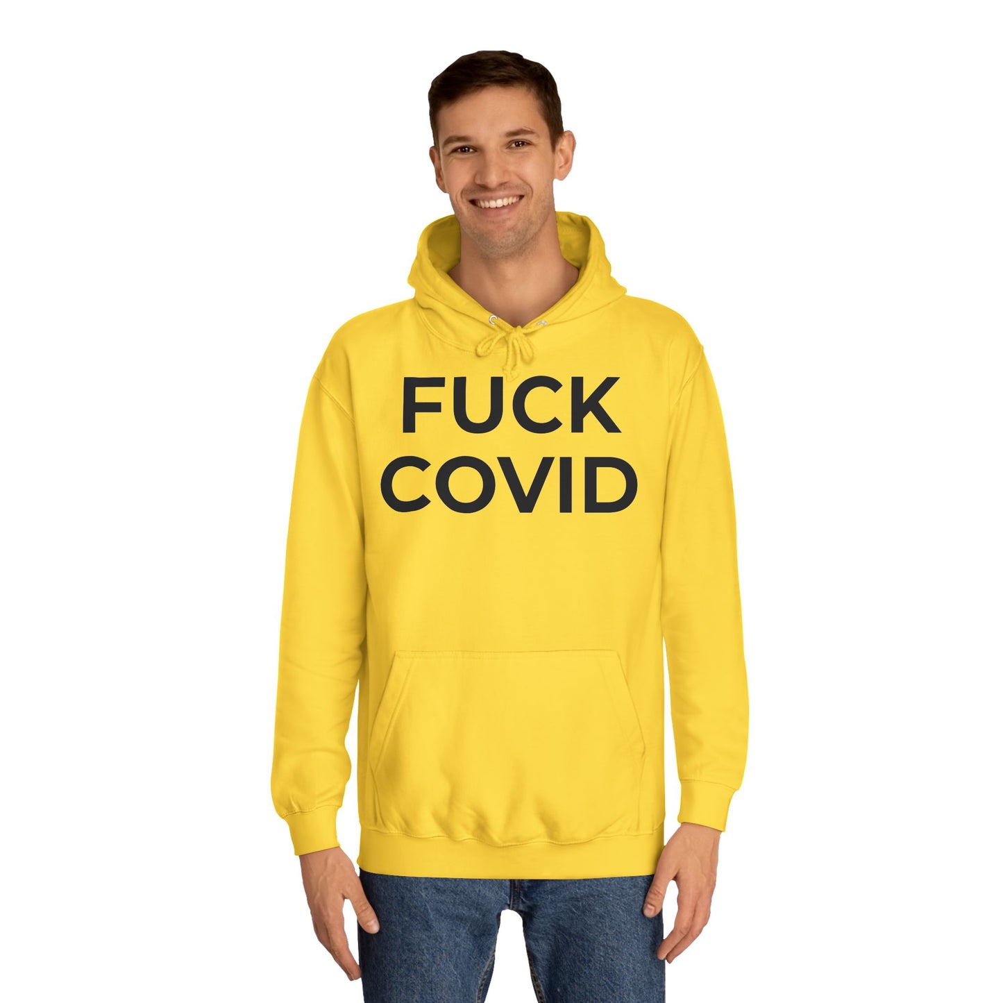 "FUCK COVID" - Unisex College Hoodie