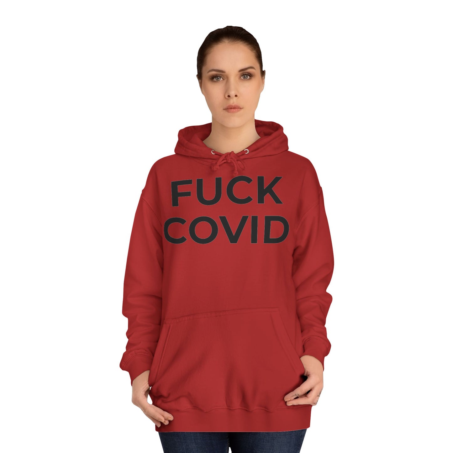 "FUCK COVID" - Unisex College Hoodie