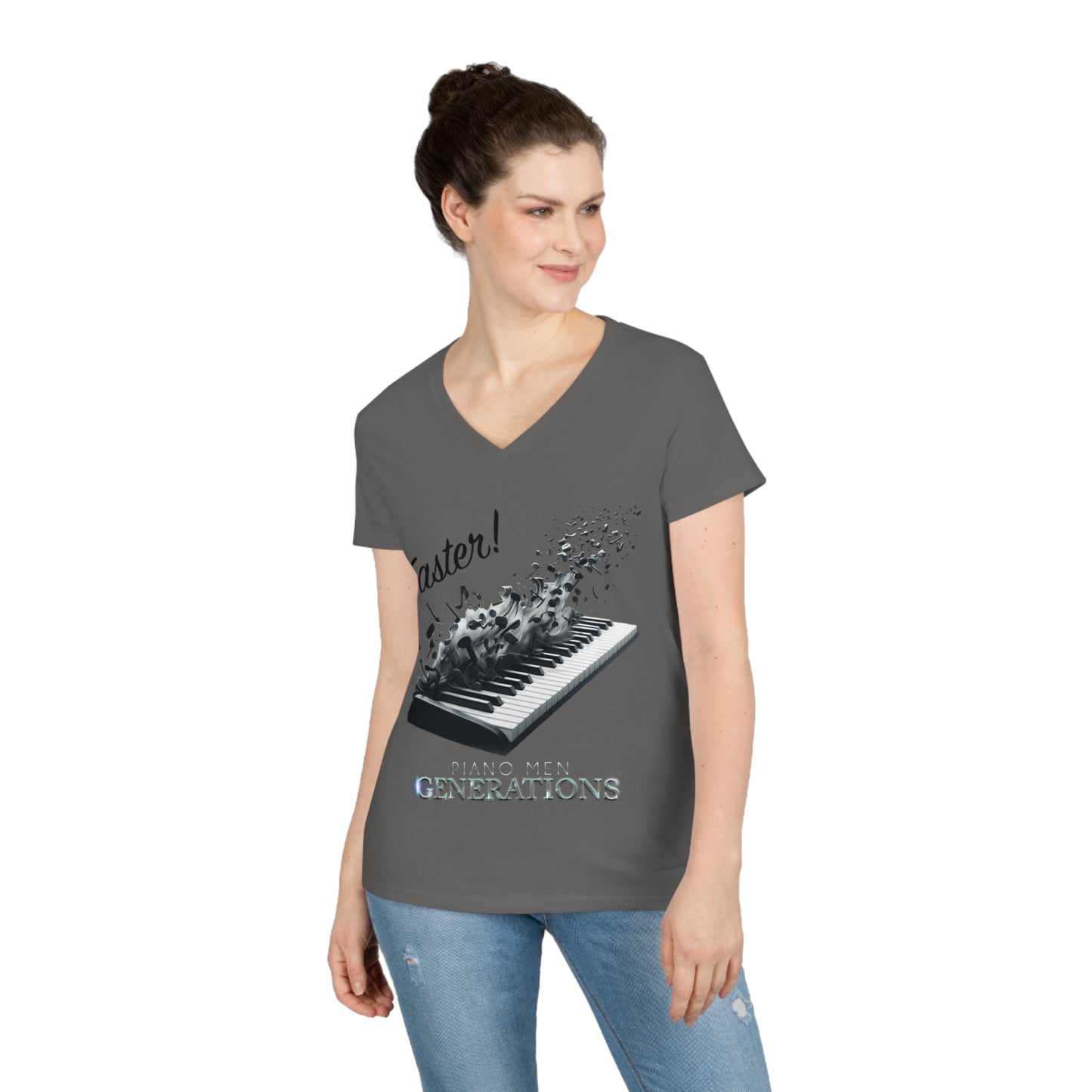 Ladies' V-Neck T-Shirt - PMG-Faster!
