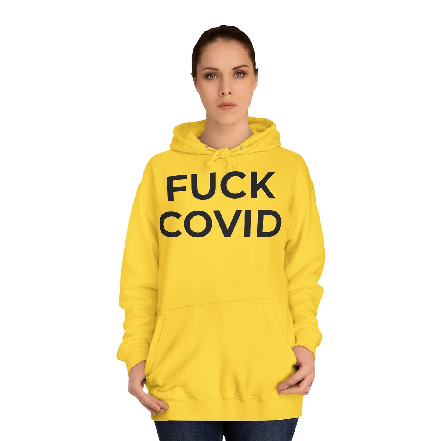 "FUCK COVID" - Unisex College Hoodie