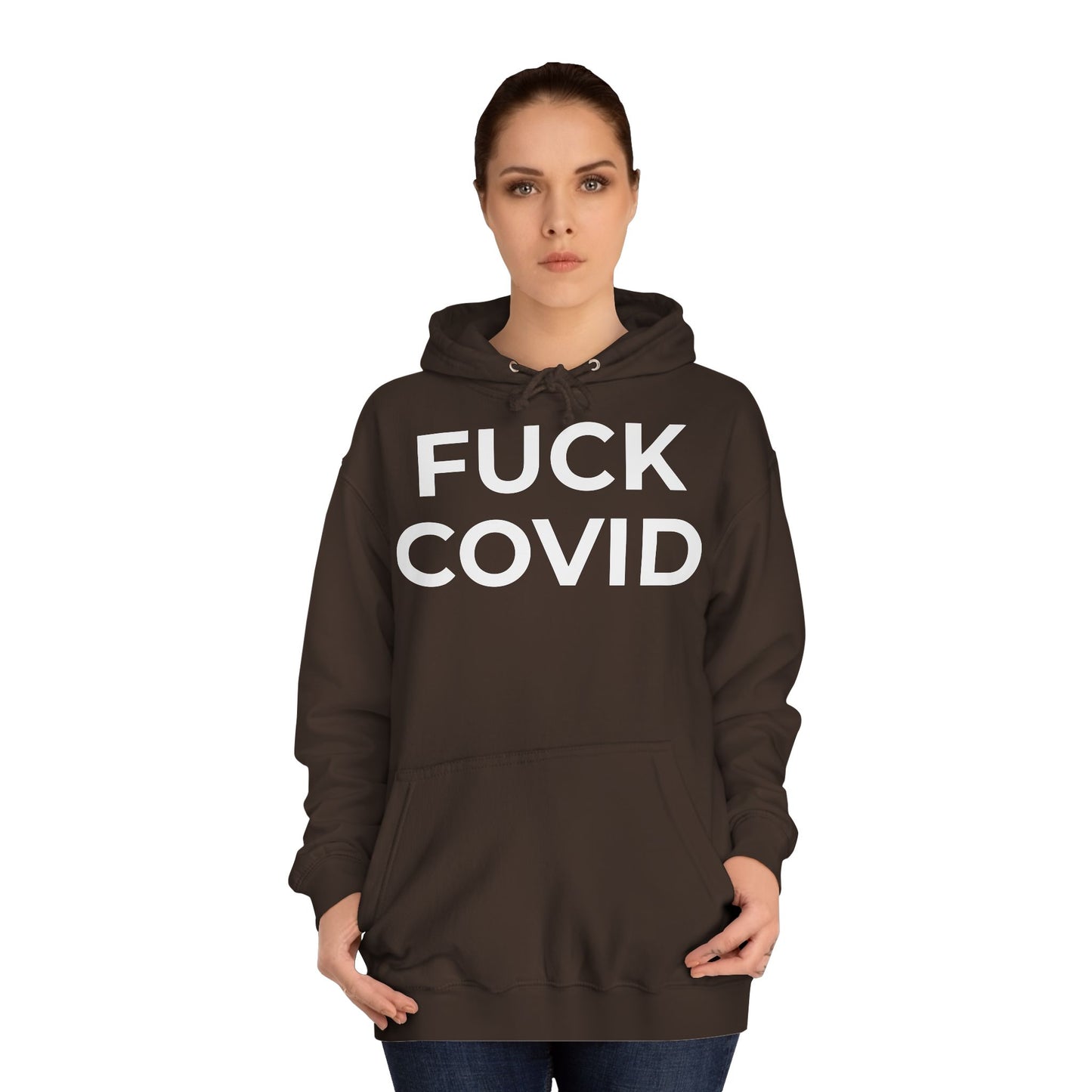"FUCK COVID" - Unisex College Hoodie