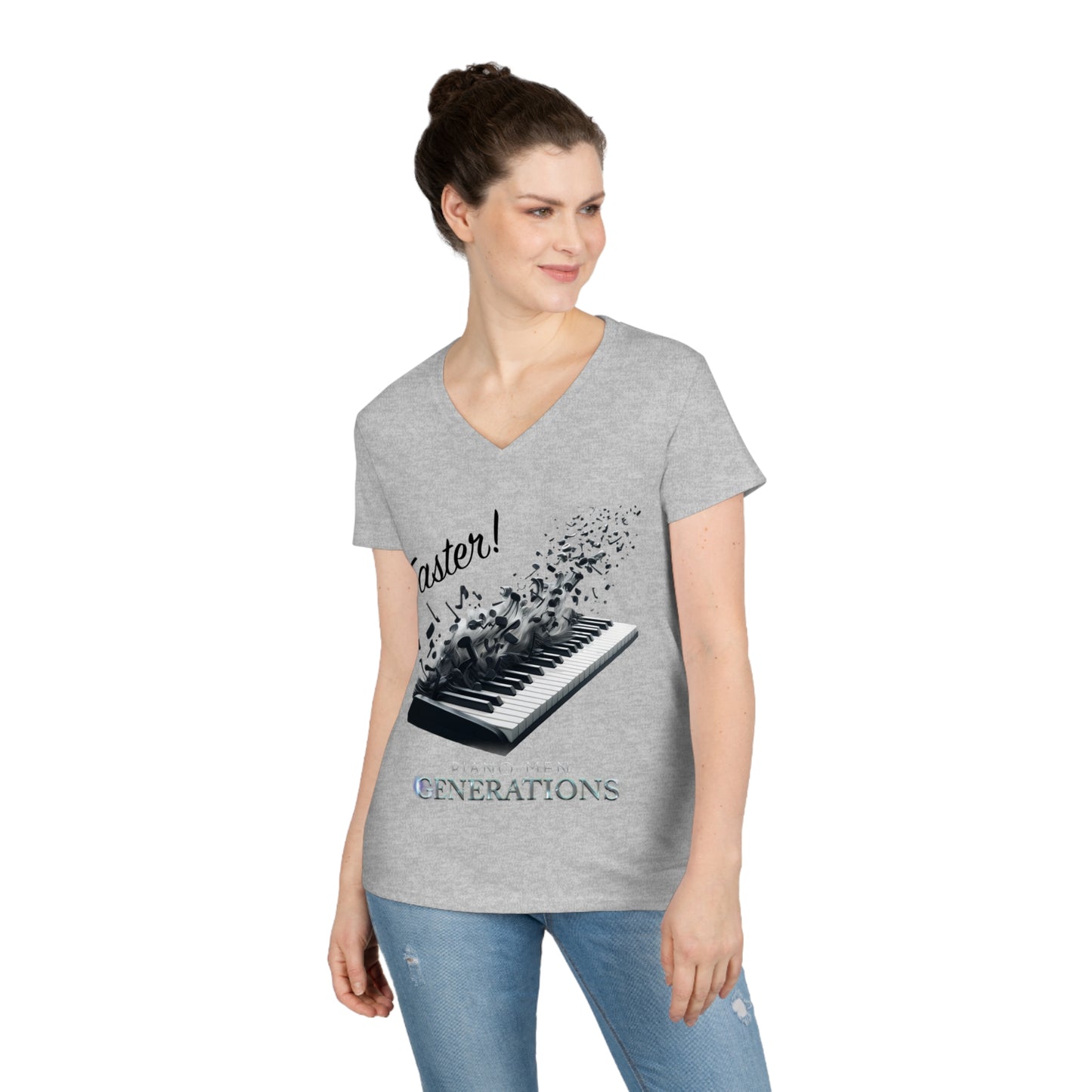 Ladies' V-Neck T-Shirt - PMG-Faster!