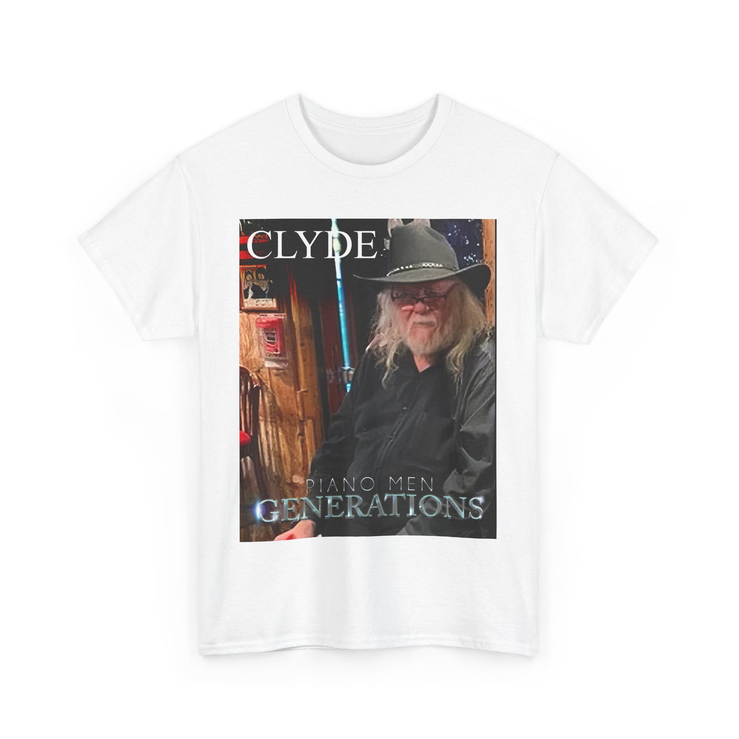 Clyde Piano Men Unisex Heavy Cotton Tee - Nostalgic Music Shirt