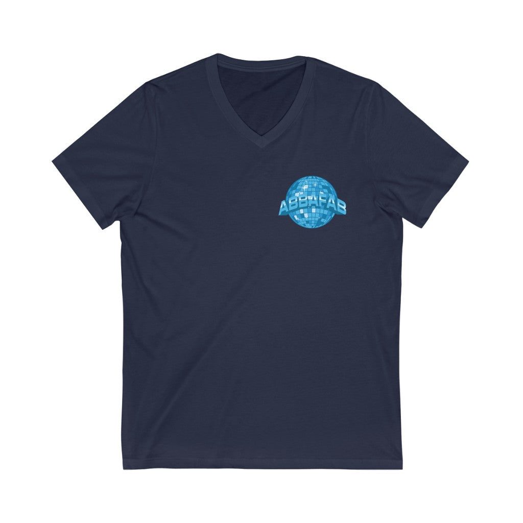 "AbbaFab" - Unisex Jersey Short Sleeve V-Neck Tee