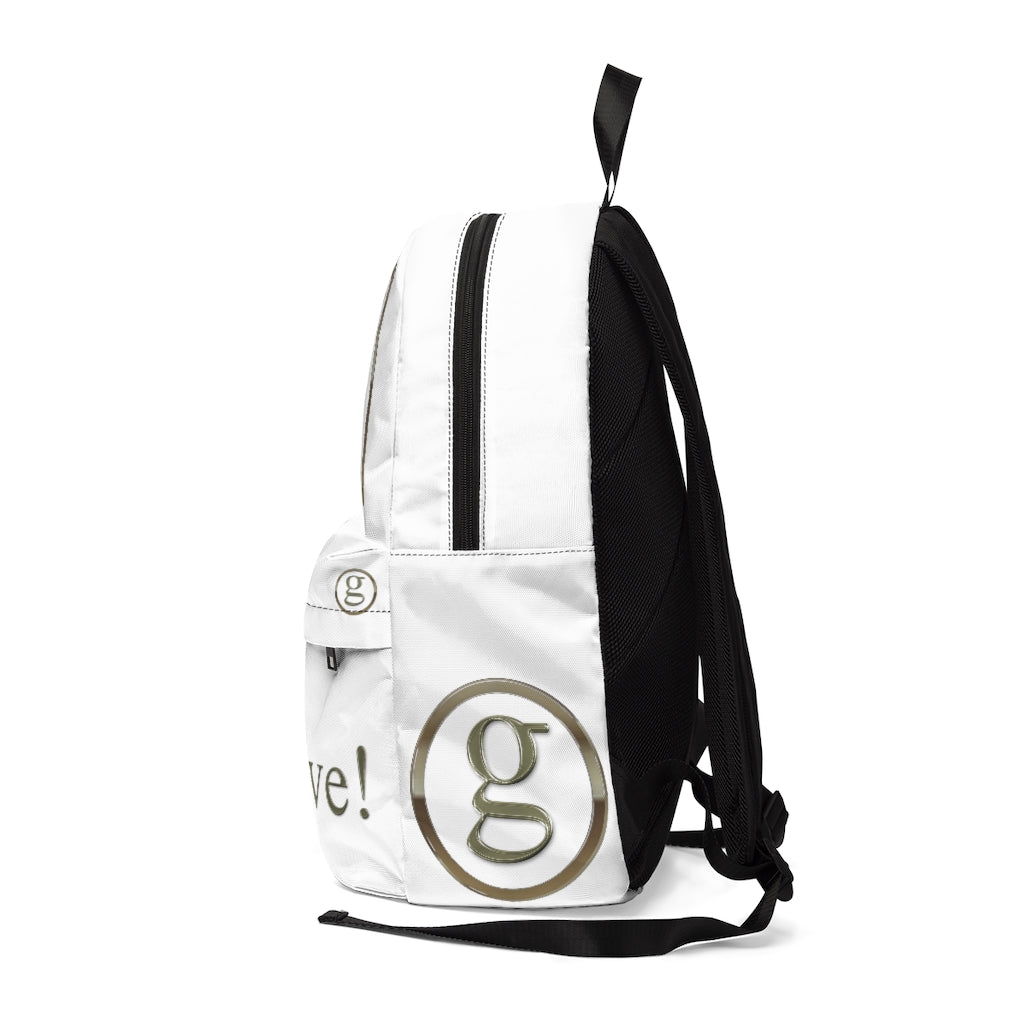 "Garth Live - White Backpack" - Unisex Classic Backpack