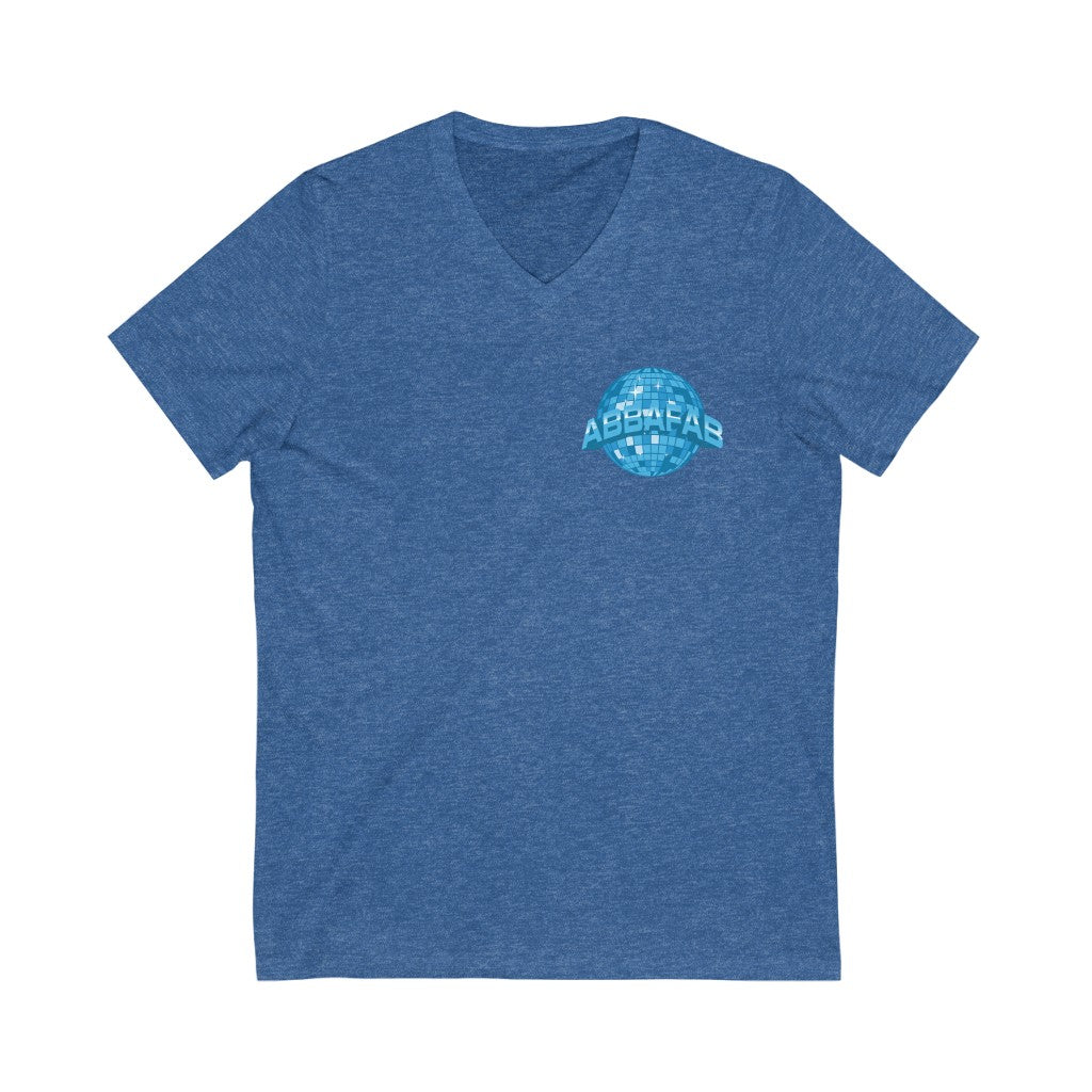 "AbbaFab" - Unisex Jersey Short Sleeve V-Neck Tee