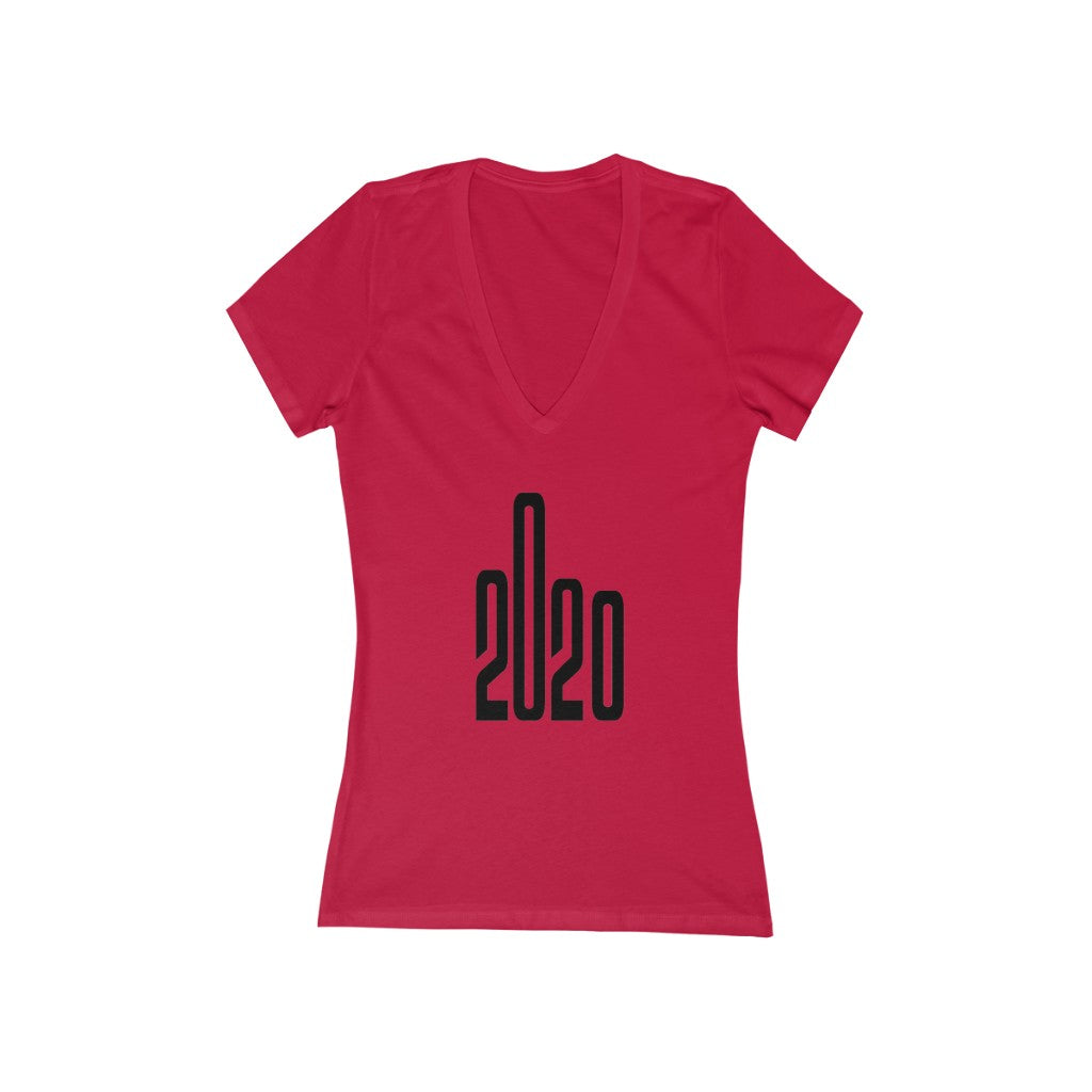 "2020!" - Women's Jersey Short Sleeve Deep V-Neck Tee