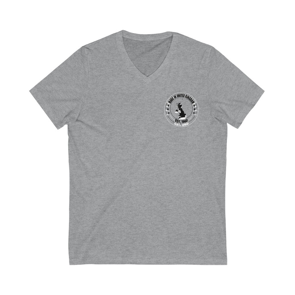 "1960 - Made In The UK" - Unisex Jersey Short Sleeve V-Neck Tee