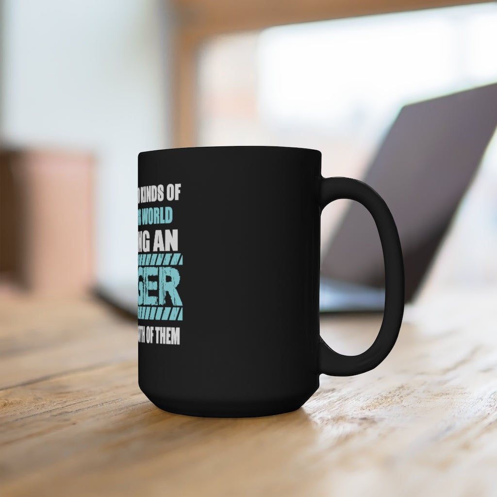 "2 KINDS OF PEOPLE - SINGER" - Black Mug 15oz