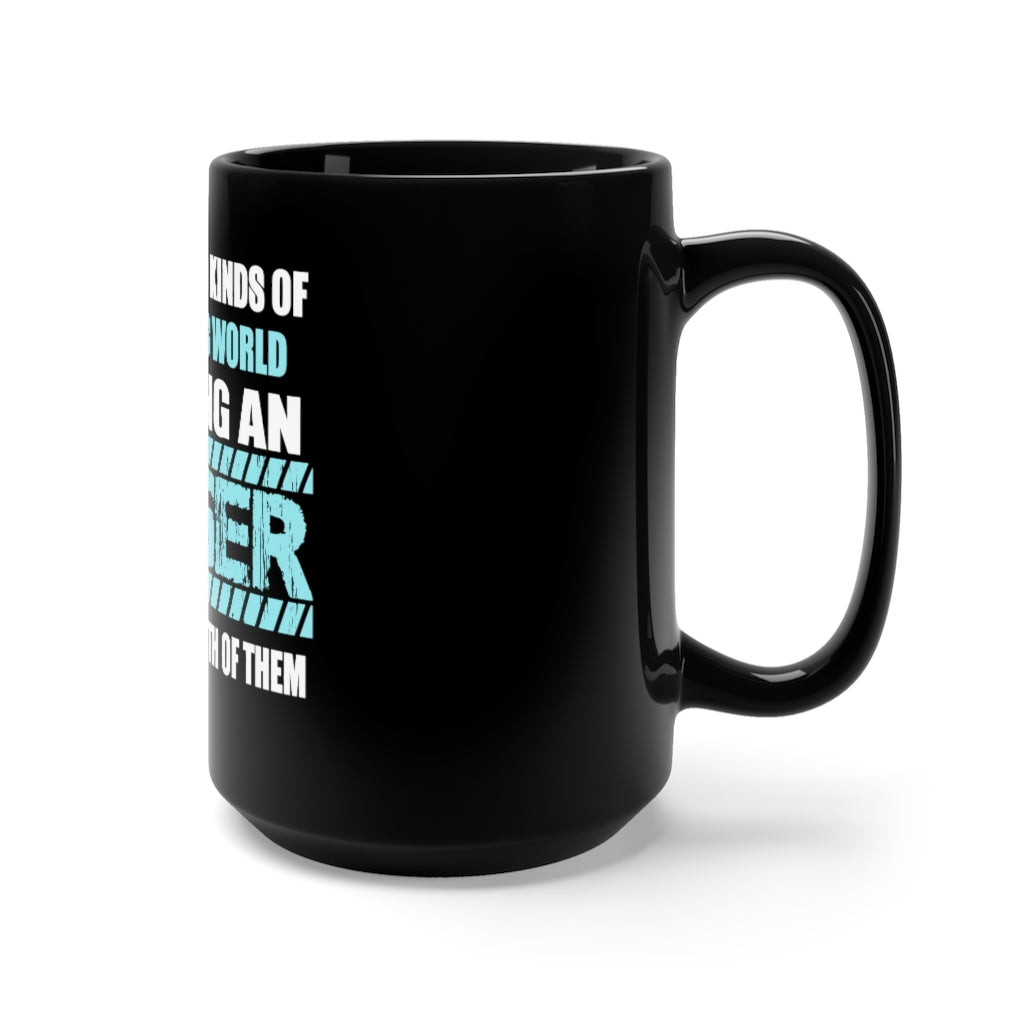"2 KINDS OF PEOPLE - SINGER" - Black Mug 15oz