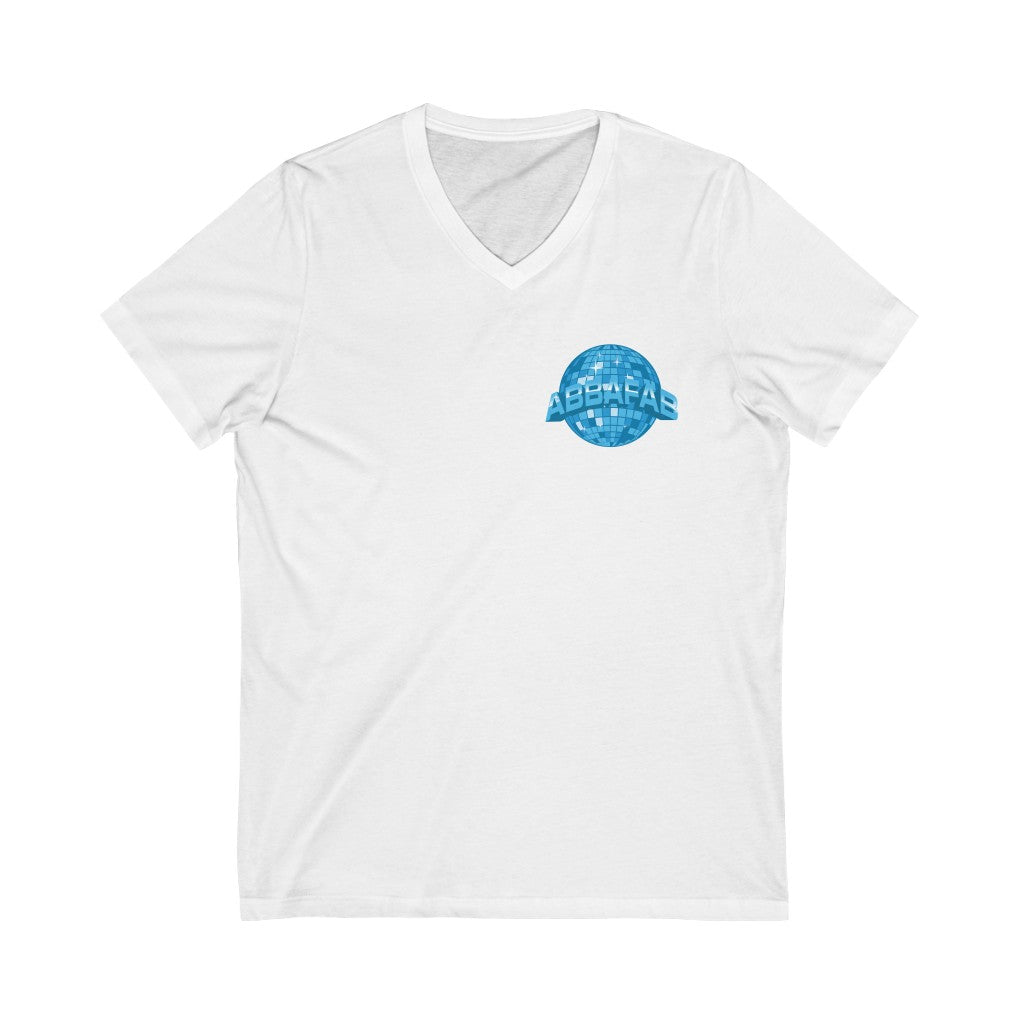 "AbbaFab" - Unisex Jersey Short Sleeve V-Neck Tee
