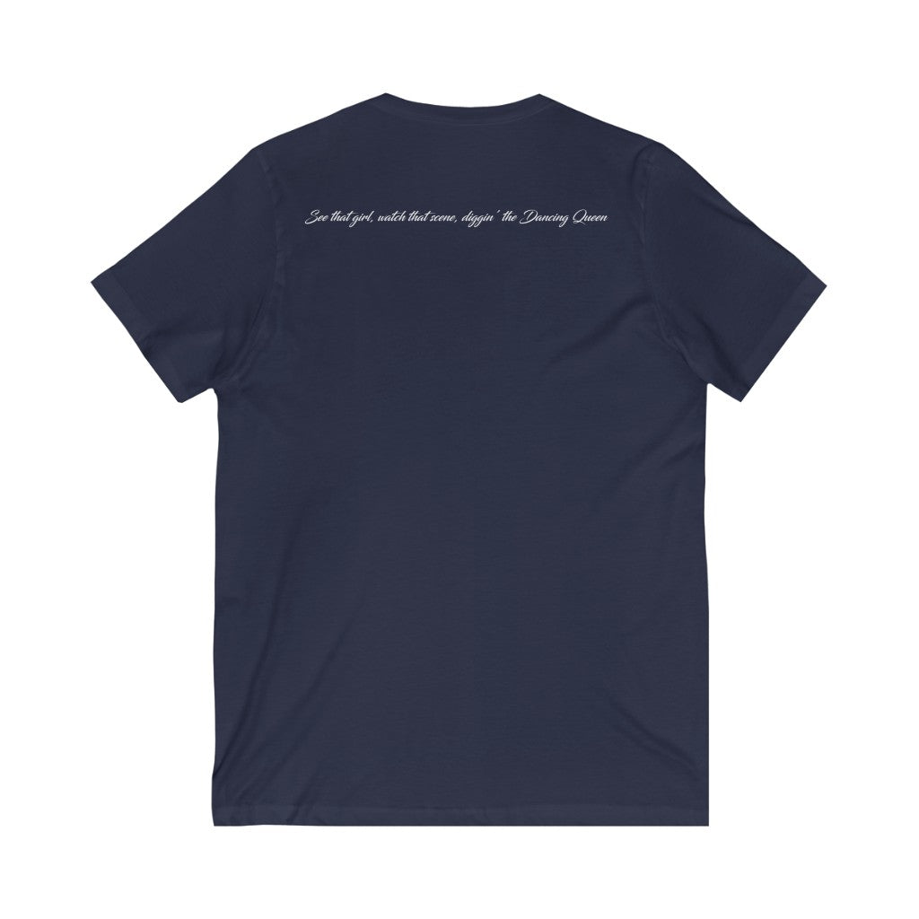 "AbbaFab" - Unisex Jersey Short Sleeve V-Neck Tee