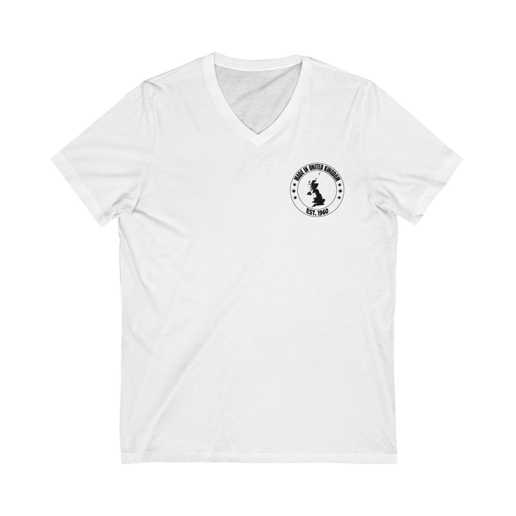 "1960 - Made In The UK" - Unisex Jersey Short Sleeve V-Neck Tee