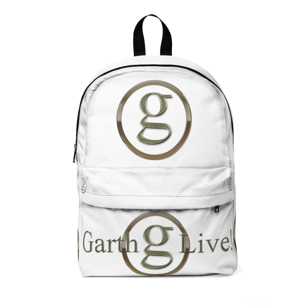 "Garth Live - White Backpack" - Unisex Classic Backpack
